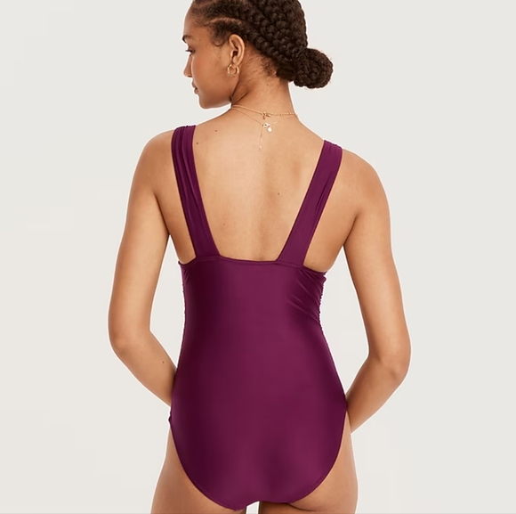 J. Crew Ruched V-Neck One-piece NWOT - Picture 6 of 6